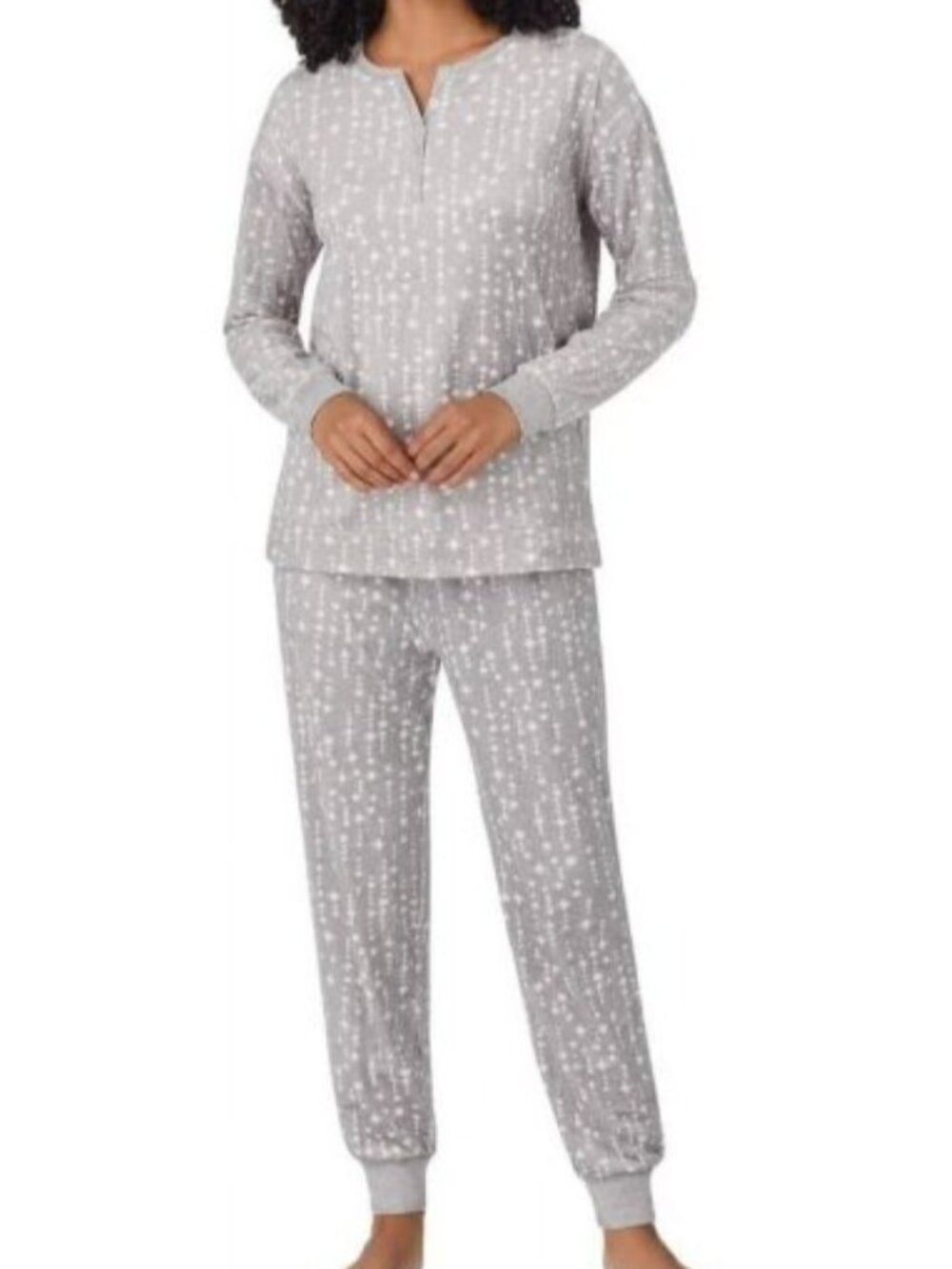 NWT Nautica Women's XL Gray Star Sleepwear Set Print 2-Piece